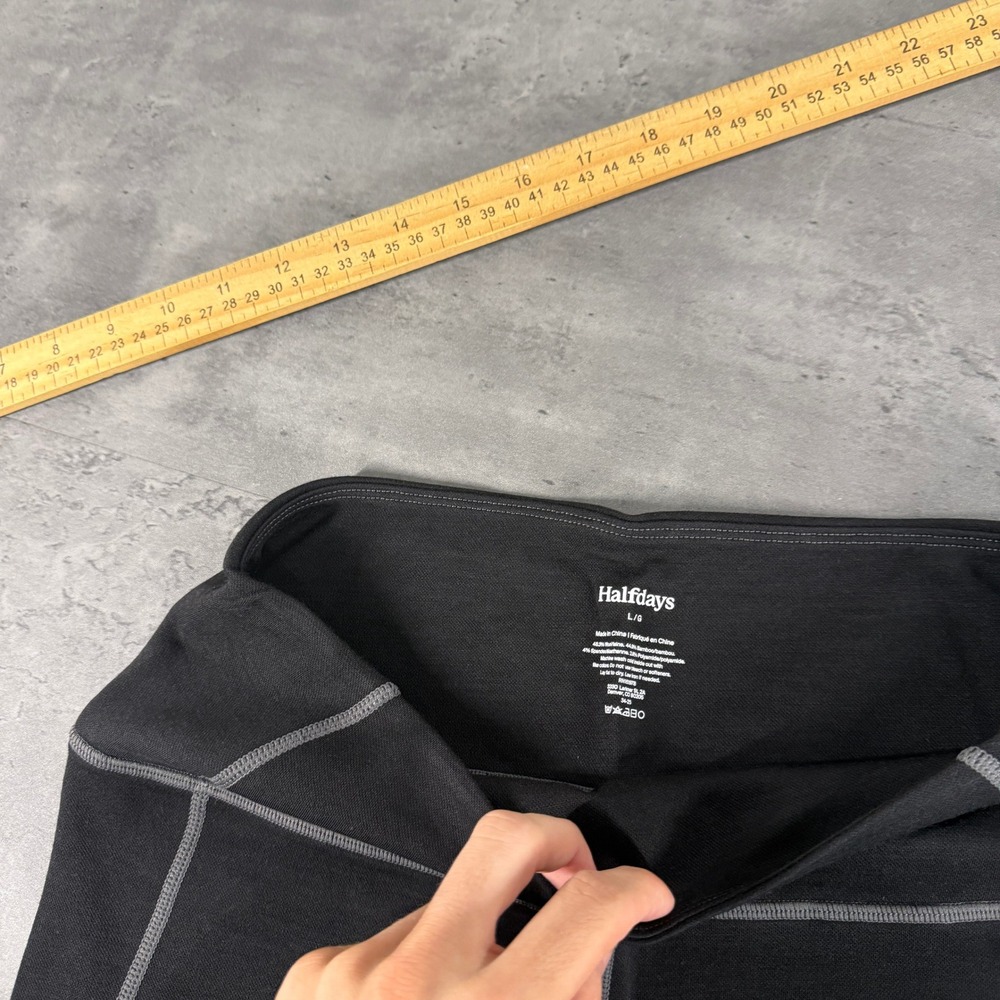 Halfdays Leggings Womens Large Hallie Black Merino Wool Base Layer NEW $130 - Picture 3 of 8